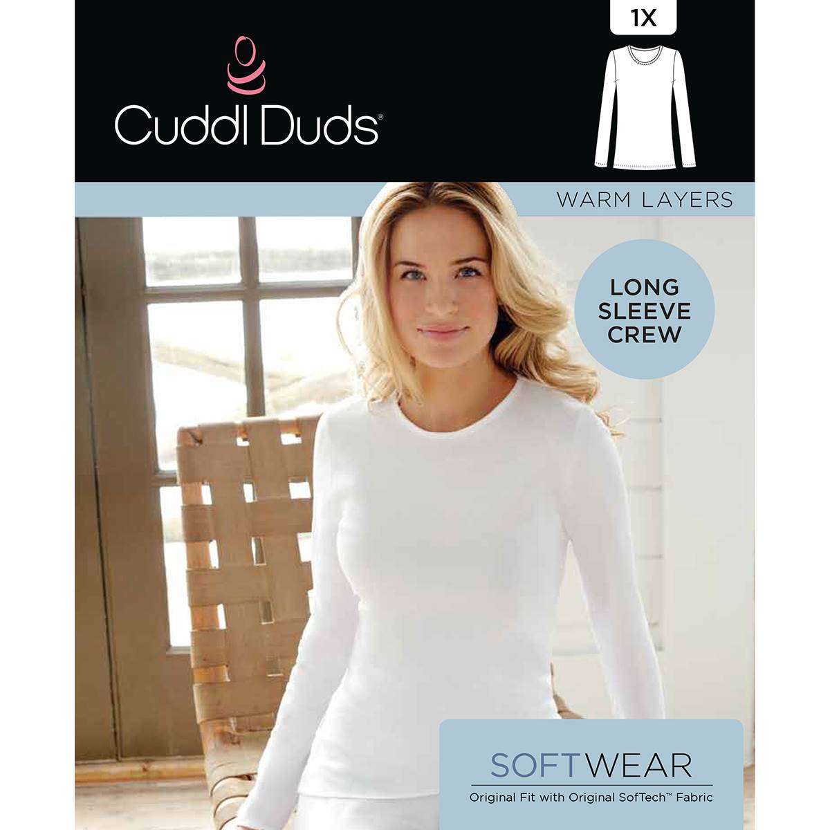 Womens Cuddl Duds(R) Softwear Long Sleeve Thermal Top