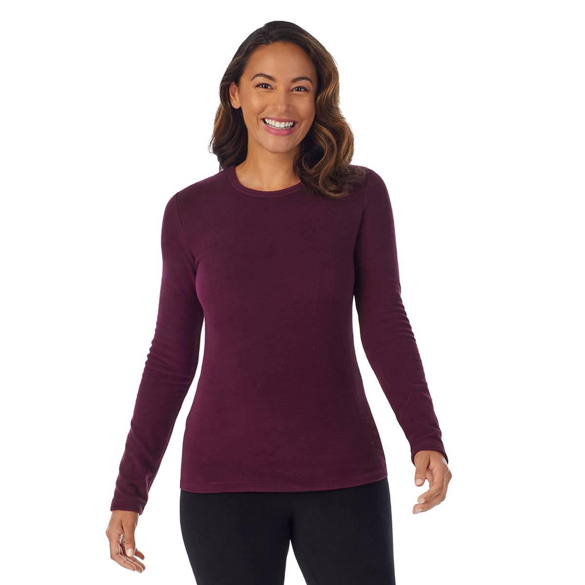 Womens Cuddl Duds(R) Fleece W/Stretch Long Sleeve Thermal Tee