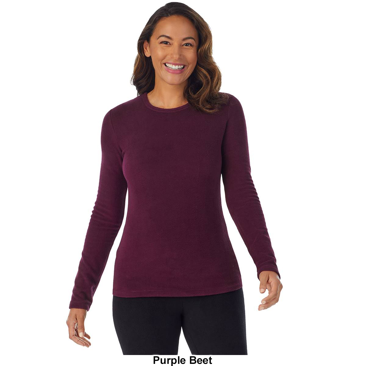 Womens Cuddl Duds(R) Fleece W/Stretch Long Sleeve Thermal Tee