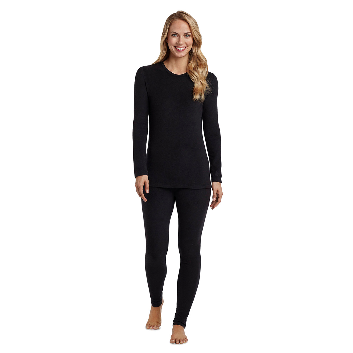 Womens Cuddl Duds(R) Fleecewear With Stretch Long Sleeve Crew Top