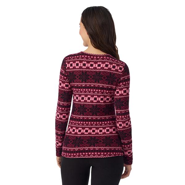 Womens Cuddl Duds(R) Fair Isle Fleecewear Long Sleeve Top alternate view