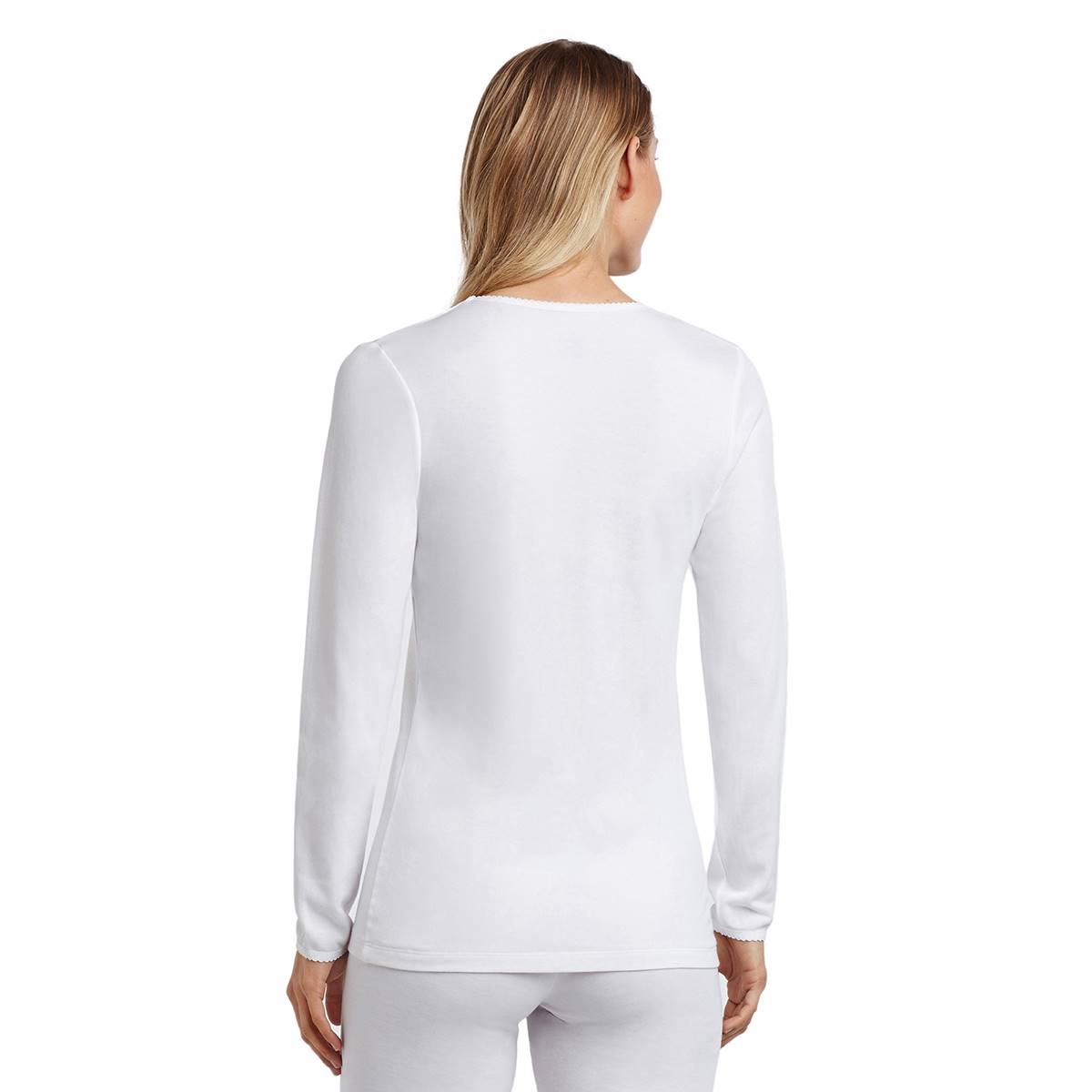 Womens Cuddl Duds(R) Softwear Long Sleeve Thermal V-Neck Top