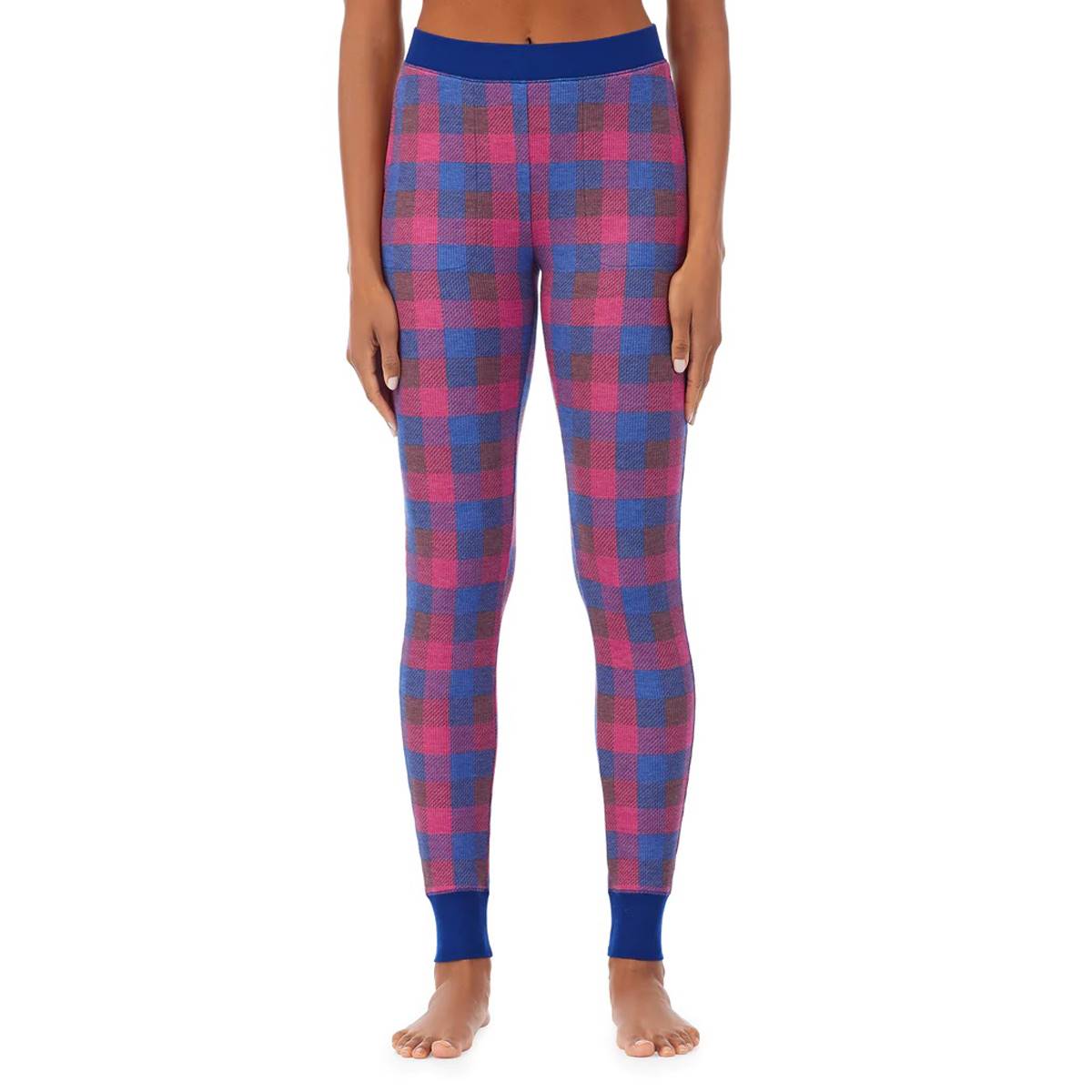 Womens Cuddl Duds(R) Stretch Thermal Checkered Leggings