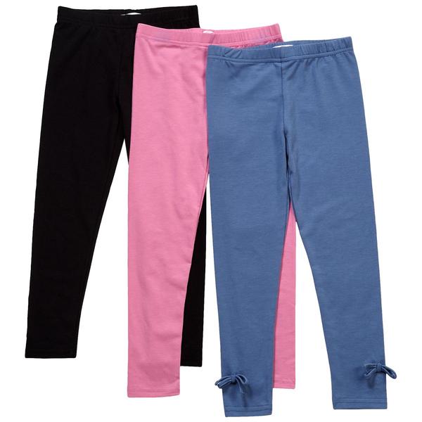 Girls (4-6x) BTween(R) 3pk. Solid/Bow Detail Leggings