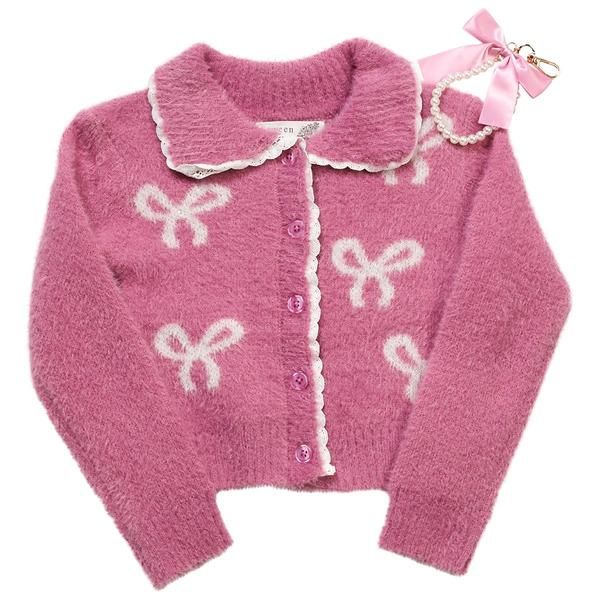 Girls (4-6x) BTween(R) Bow Cardigan w/ Crochet Trim alternate view