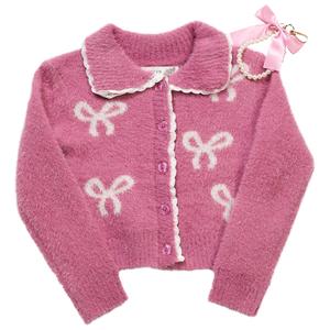 Girls (4-6x) BTween(R) Bow Cardigan w/ Crochet Trim alternate view