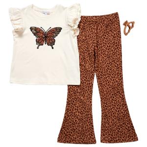 Girls (4-6x) BTween(R) Leopard Butterfly Top w/ Leopard Leggings