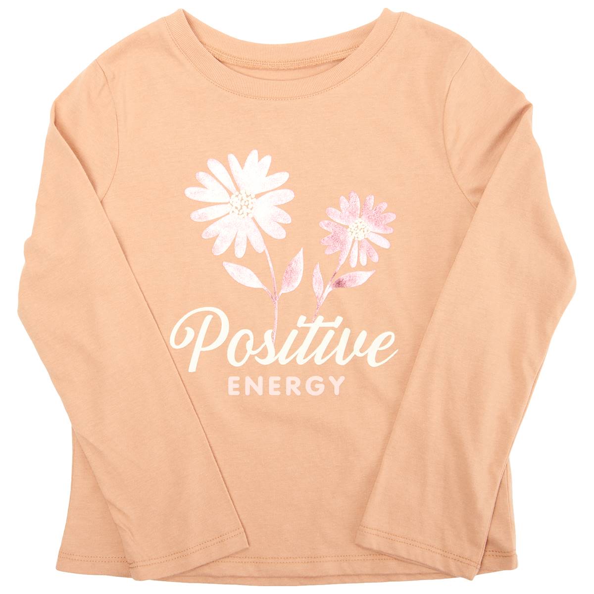 Girls (7-12) BTween(R) Positive Energy Graphic Tee w/ Ribbed Neck