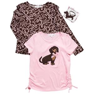 Girls (7-16) Btween(R) 2pk. Dog & Bows Mixed Tees