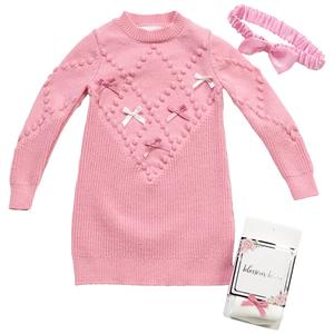 Baby Girl (12-24M) Blossom Blvd 3D Bow Sweater Dress with Socks