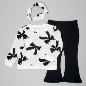Baby Girl (12-24M) BTween(R) Bow Sweatshirt & Flared Leggings Set