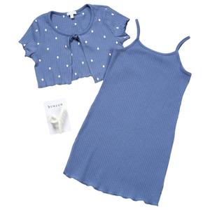 Girls (7-12) BTween(R) Polka Dot Shrug w/ Tank Dress alternate view