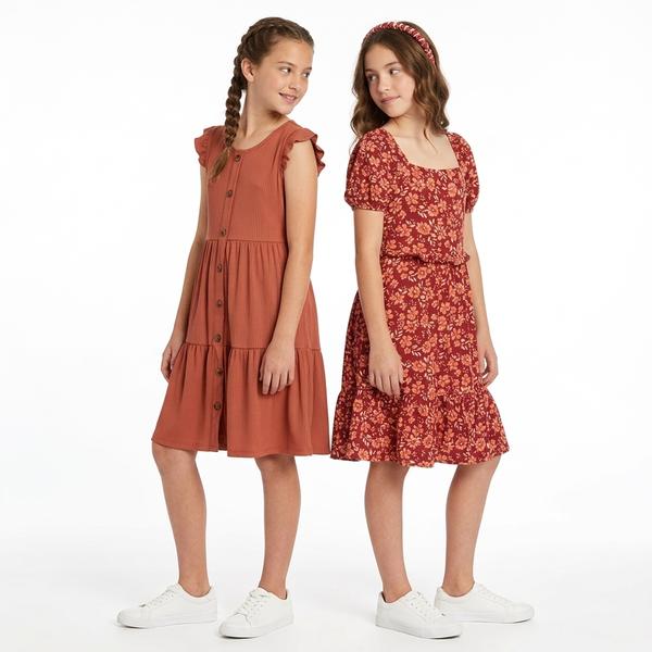 Girls (7-16) BTween(R) 2pk. Floral & Solid Dresses w/ Headband