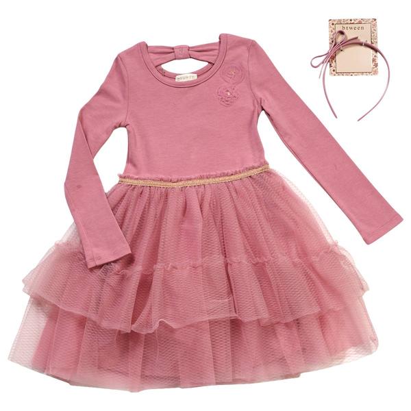 Girls (4-6x) BTween(R) Textured Rosette Mesh Tutu Dress