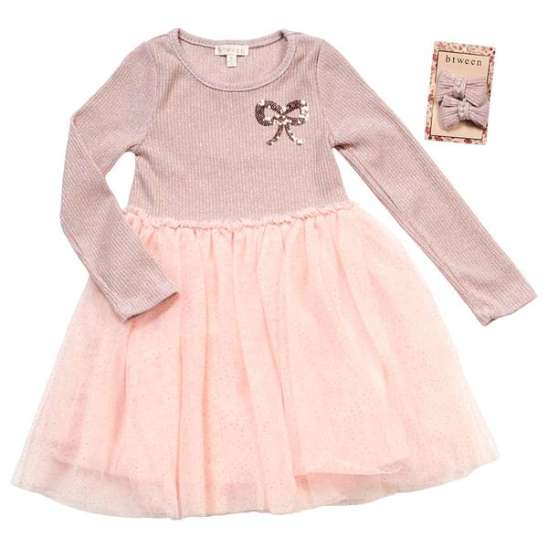 Girls (4-6x) BTween(R) Sequin Bow Lurex & Tulle Dress