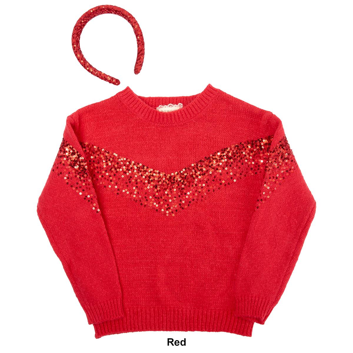 Girls (7-12) BTween(R) Chevron Sequin Knit Sweater