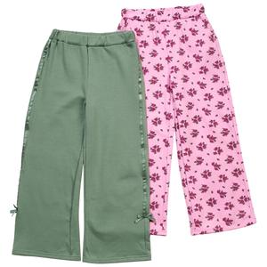 Girls (7-12) BTween(R) 2pk. Solid Bow & Floral Wide Leg Pants
