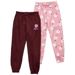 Girls (7-12) BTween(R) 2pk. Love Shimmer Flower & Floral Joggers