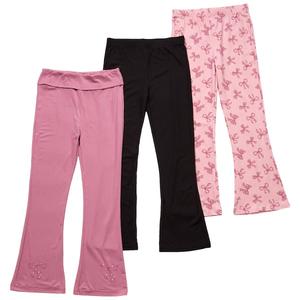 Girls (7-12) BTween(R) 3pk. Foldover/Rib/Bow Flare Leggings