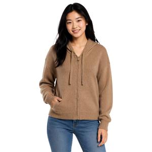 Juniors Pink Rose Cloud Mossy Side Slit Zip Up Hoodie alternate view