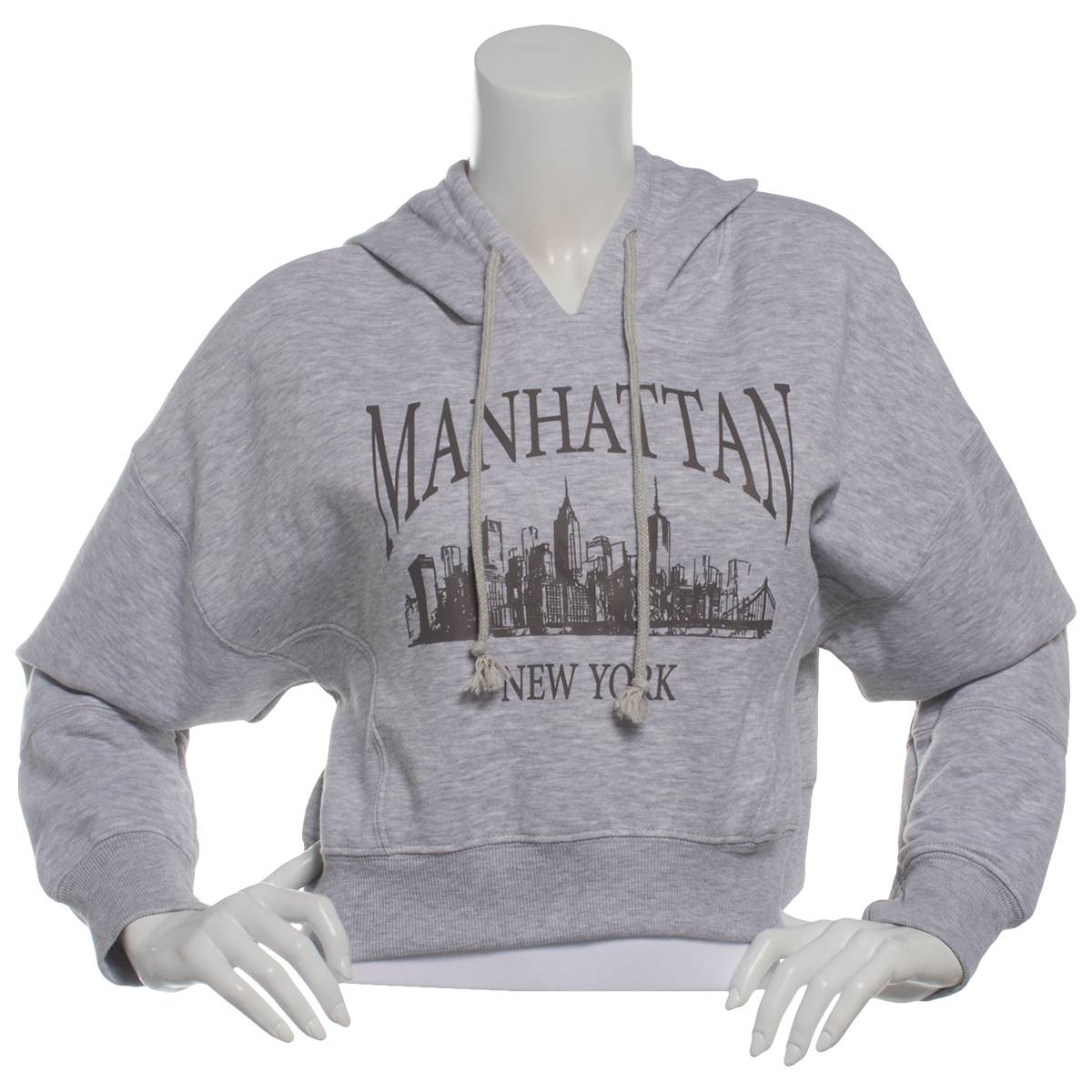 Juniors Pink Rose Concrete Jungle Mineral Washed Pullover Hoodie