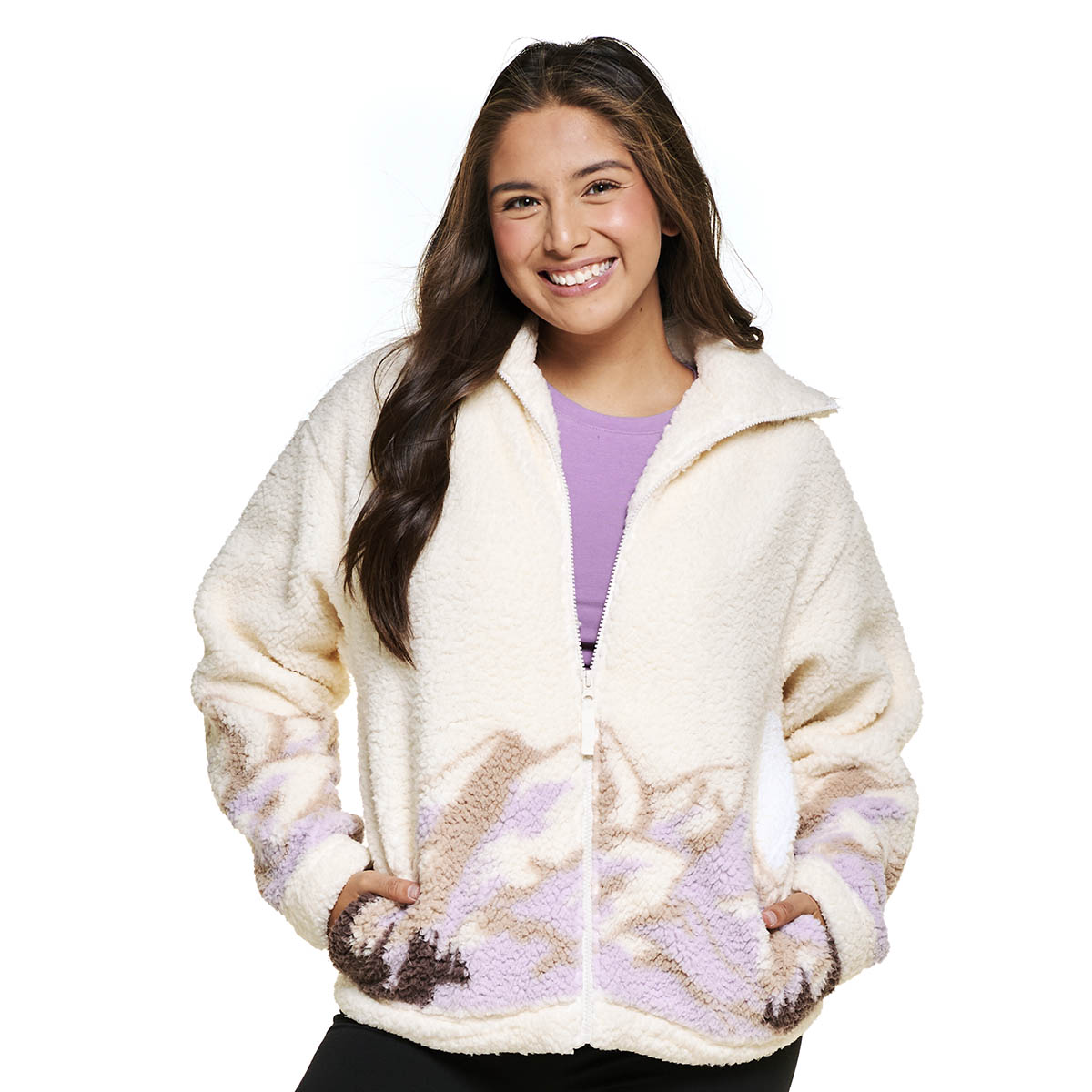 Juniors Pink Rose The Range Sherpa Jacket