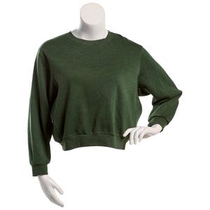 Juniors Pink Rose Fleece Mineral Wash Drop Shoulder Pullover alternate view