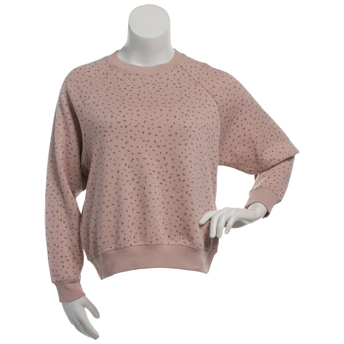 Juniors Pink Rose Le Fleur Pullover Sweatshirt