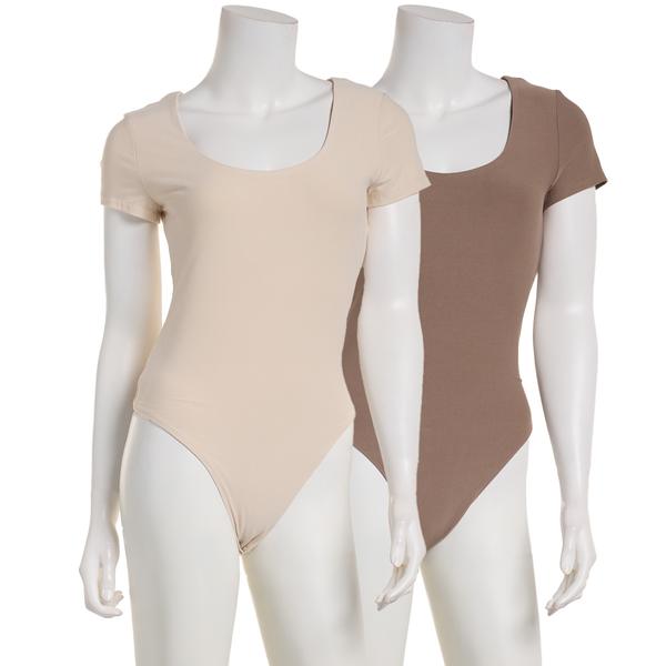 Juniors Pink Rose 2pk. Short Sleeve Double Layer Bodysuit alternate view