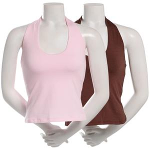 Juniors Pink Rose 2pk. Halter Top w/ Bra