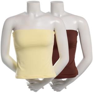 Juniors Pink Rose 2pk. Contour Knit Double Layer Tube Tops