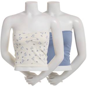 Juniors Pink Rose 2pk. Teddy Bears & Bow Tube Tops with Lace Trim