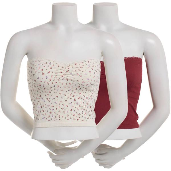 Juniors Pink Rose 2pk. Seamless Tube Top with Lace Trim