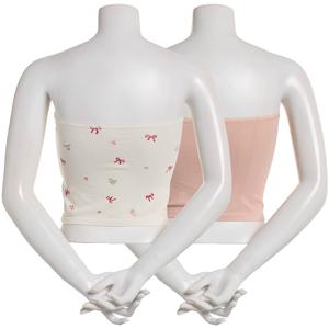 Juniors Pink Rose 2pk. Teddy Flowers & Bow Tube Tops w/ Lace Trim alternate view