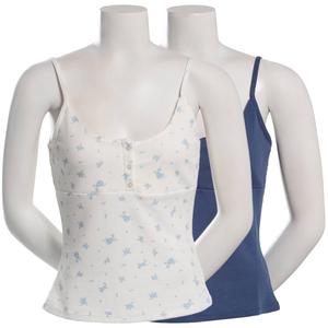 Juniors Pink Rose 2pk. Thermal Henley Tank Tops - Indigo alternate view