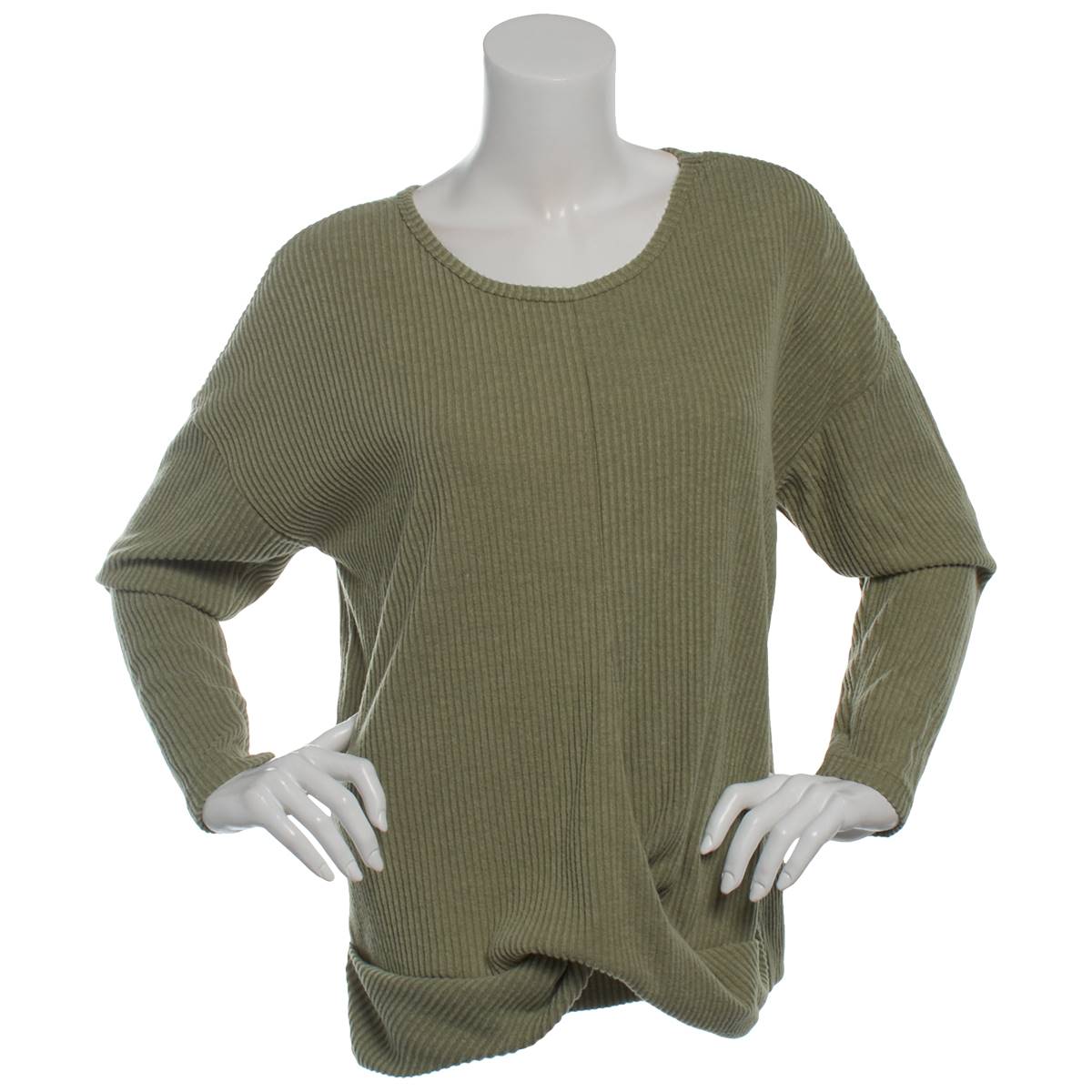 Womens French Laundry Brushed Ribbed Dolman Sleeve Tee