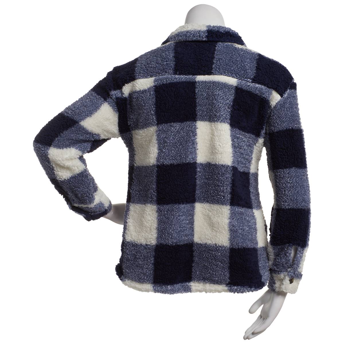 Womens New York Laundry Plaid Sherpa Shacket