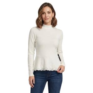 Womens NY & Co. Long Sleeve Lace Mock Neck Sweater alternate view