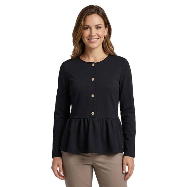 Womens New York & Company Long Sleeve Ponte Peplum Sweater alternate view