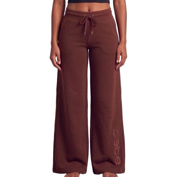 Womens Bebe Satin Logo Wide Leg Sweatpants alternate view