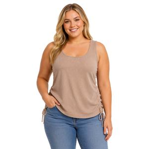 Juniors Plus Eye Candy Ruch Siding Seamless Tank Top alternate view