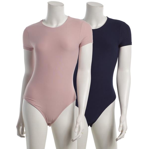 Juniors Urban Rebel 2pk. Double Layer Crew Neck Bodysuits alternate view
