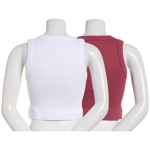 Juniors One Step Up 2pk. Ribbed V-Neck Tank Tops alternate view