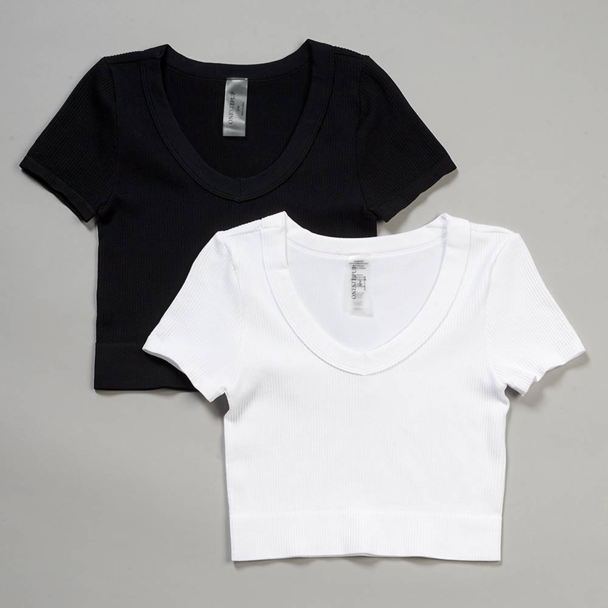 Juniors One Step Up 2pk. La Belle Banded & Ribbed Tees