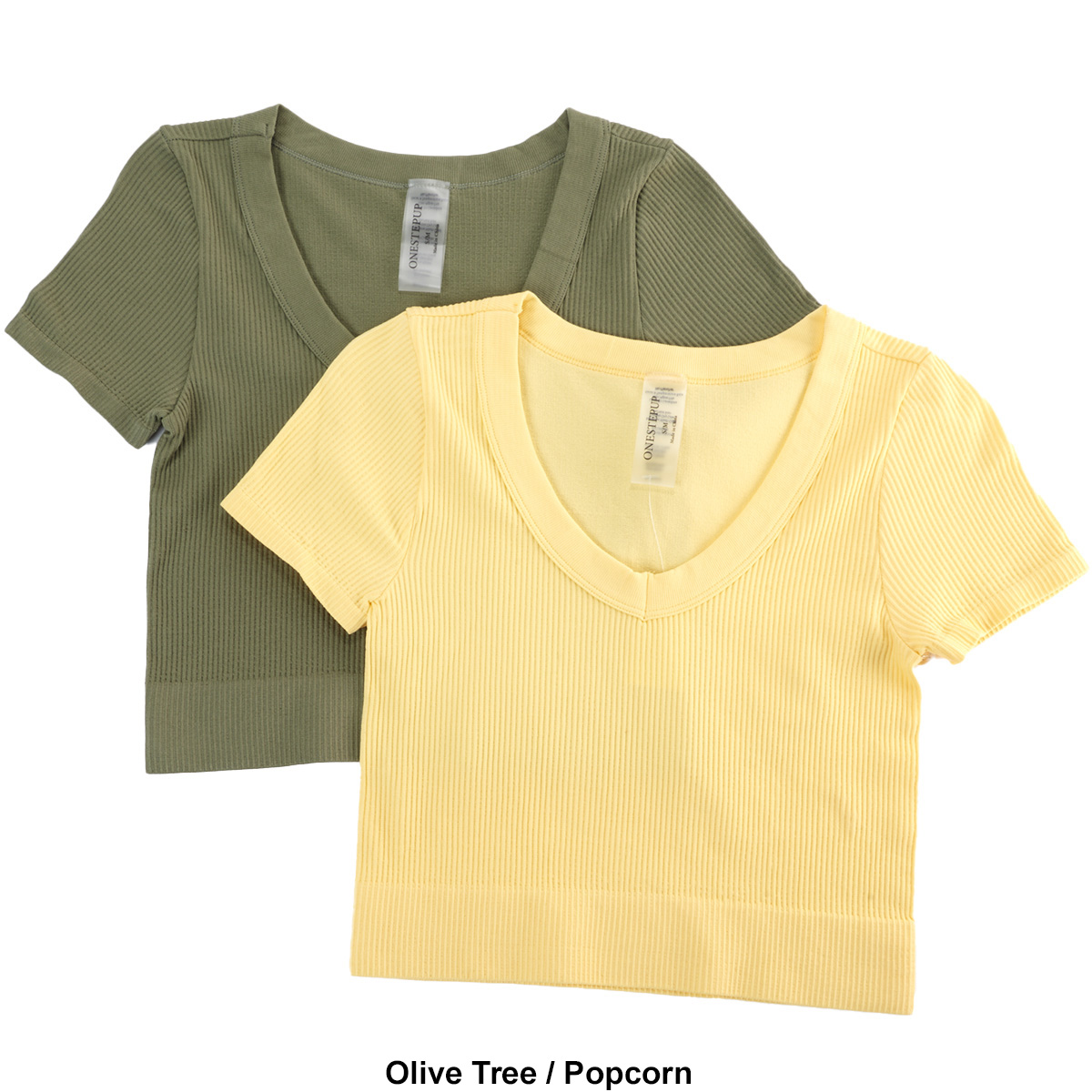 Juniors One Step Up 2pk. La Belle Banded & Ribbed Tees