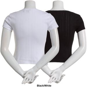 Juniors Urban Rebel 2pk. Pointelle Scoop Neck Top with Rosetta alternate view