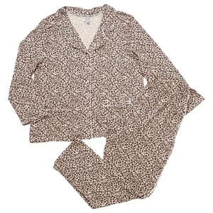Plus Size Nine West Oversized Cheetah Pajama Set