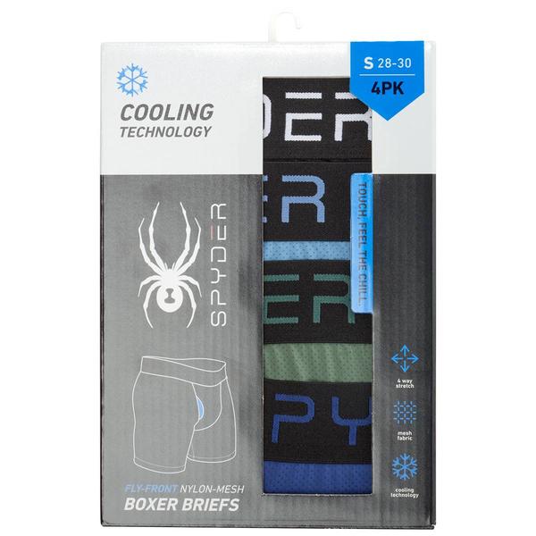 Mens Spyder 4pk. Knit Boxer Briefs - Navy/Hunter/ Lt. Blue/Black alternate view