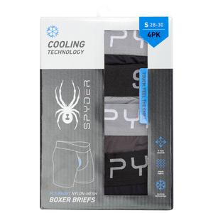 Mens Spyder 4pk. Nylon Mesh Boxer Briefs - Black/Grey/Silver alternate view