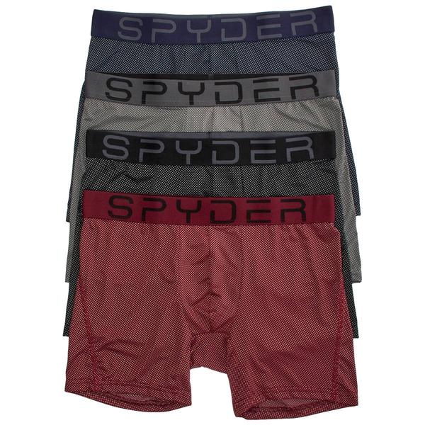 Mens Spyder Nylon Mesh Knit Boxer Briefs - Burgundy/Black alternate view